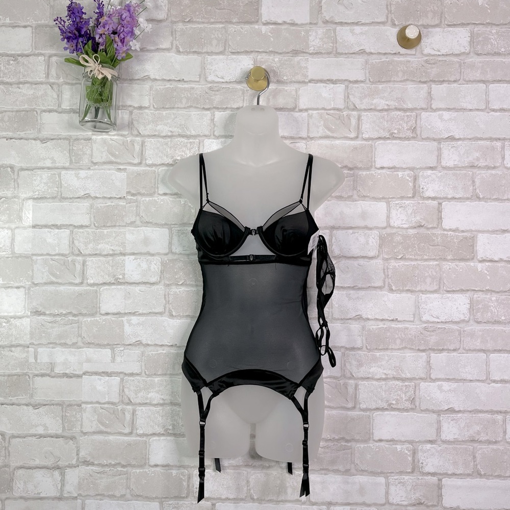 Frederick's of Hollywood Black Sheer Bustier